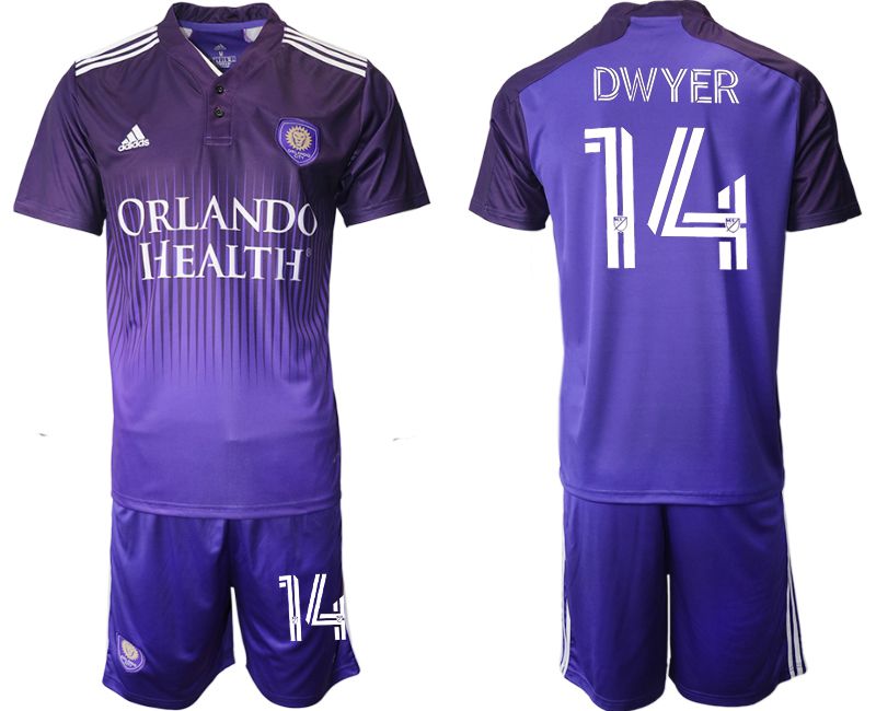 Men 2021-2022 Club Orlando City home purple #14 Adidas Soccer Jersey